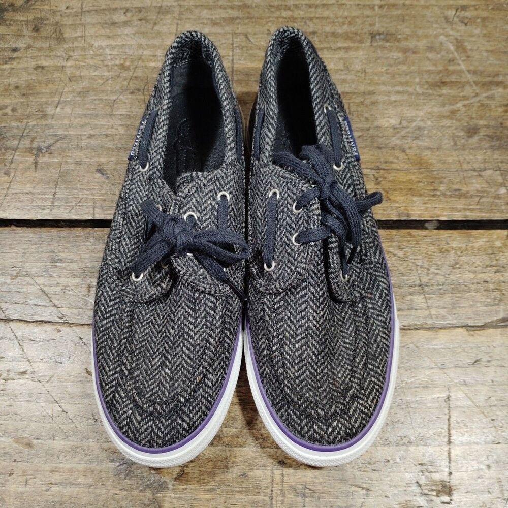 Sperry Penfield Womens 8.5 M Loafer Boat Shoe Topsider Seamate Gray Herringbone
